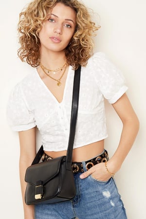 Verschluss der Schultertasche Schwarz Polyurethan h5 Bild2